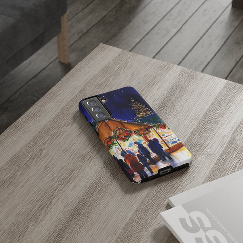 Shopping at the Christmas Market - Impact Resistant Phone Case